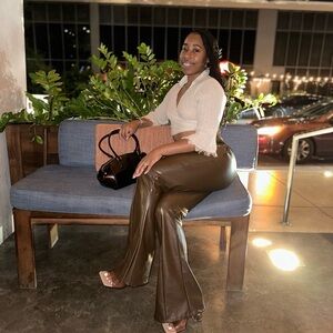 Zara Light Beige Cropped Tie-Front Shirt